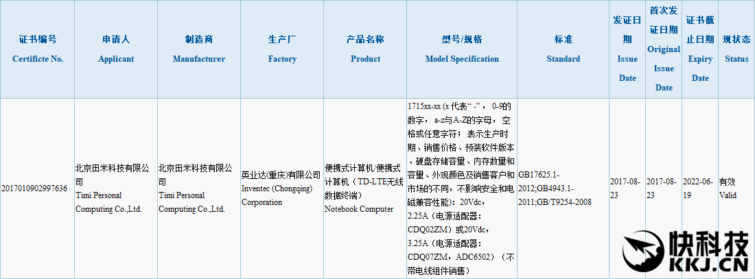 8代酷睿+MX150独显 小米Pro 15.6新品笔记本参数曝光